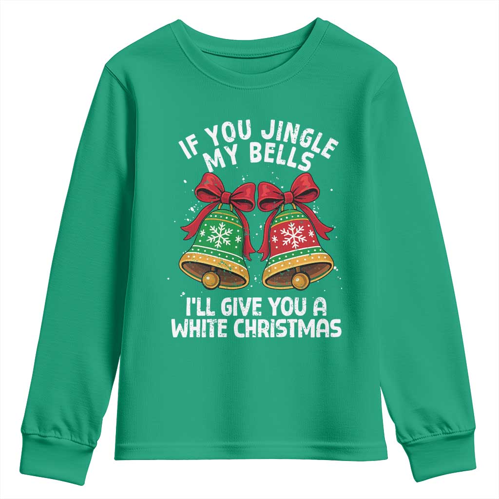 Jingle Bell Christmas Youth Sweatshirt Funny Naughty White Elephant Gag Gift Exchange - Wonder Print Shop