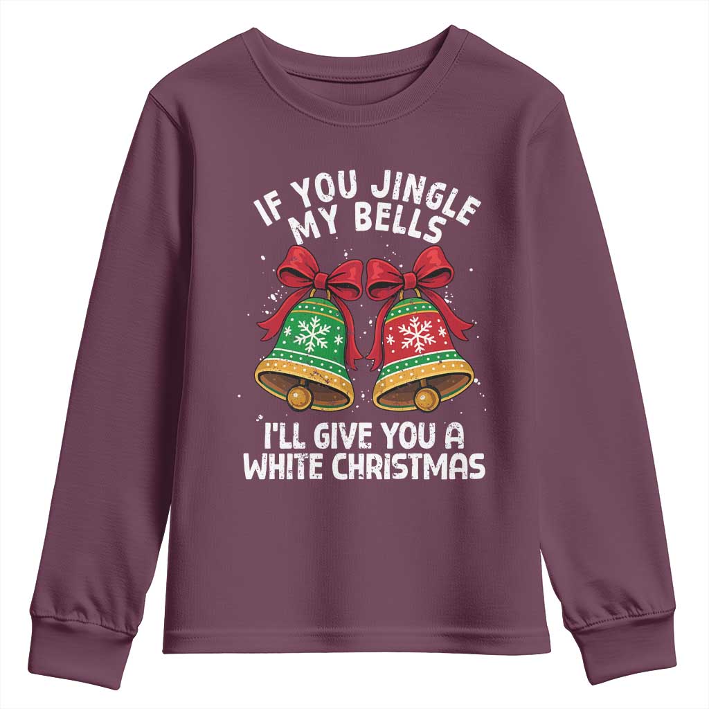 Jingle Bell Christmas Youth Sweatshirt Funny Naughty White Elephant Gag Gift Exchange - Wonder Print Shop