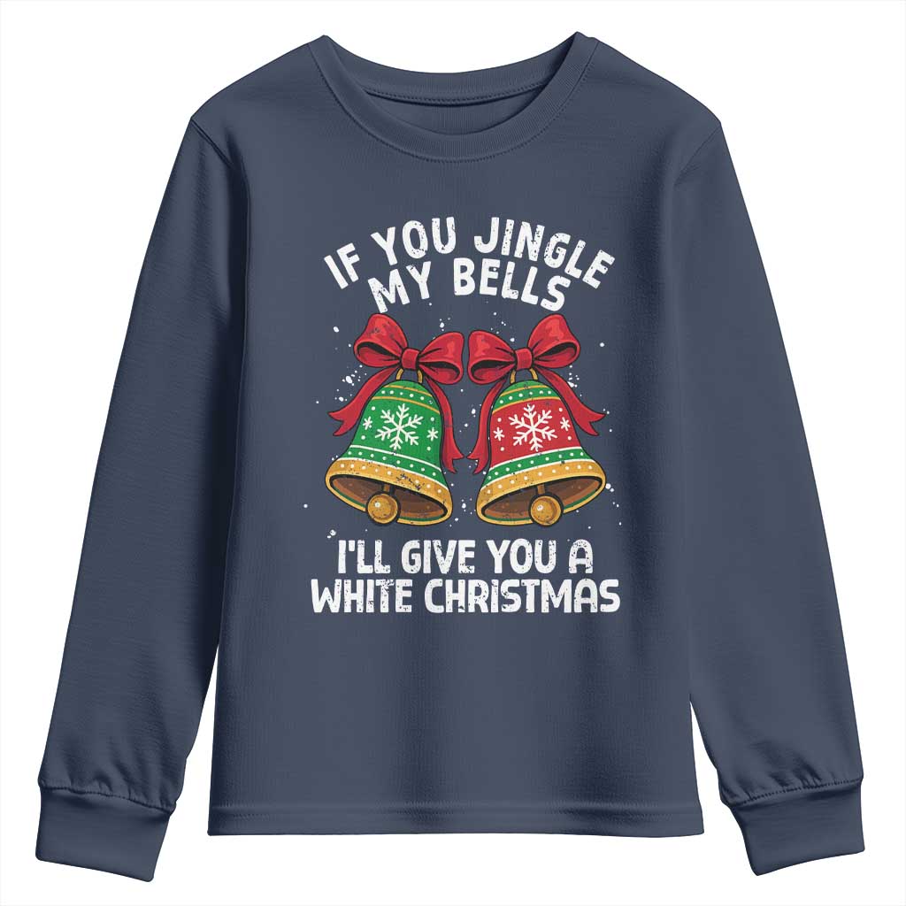 Jingle Bell Christmas Youth Sweatshirt Funny Naughty White Elephant Gag Gift Exchange - Wonder Print Shop