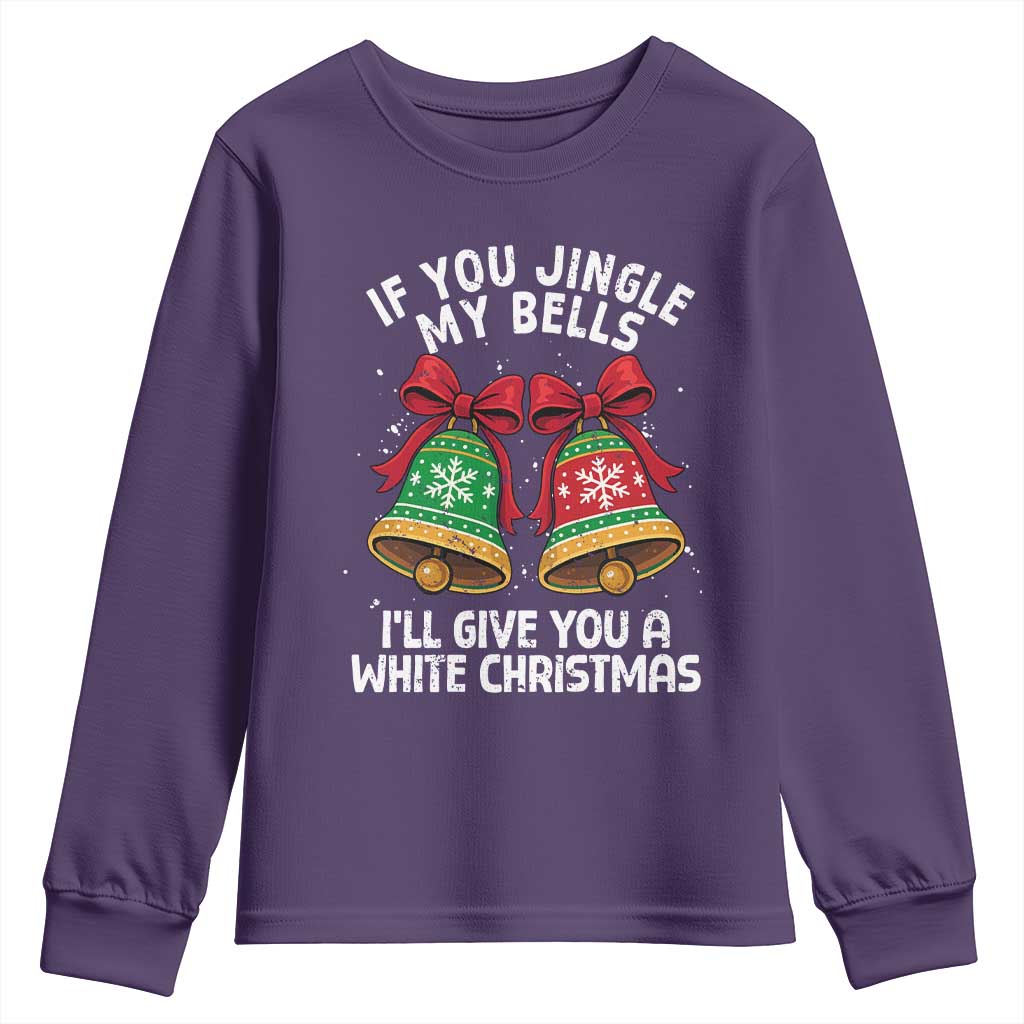 Jingle Bell Christmas Youth Sweatshirt Funny Naughty White Elephant Gag Gift Exchange - Wonder Print Shop