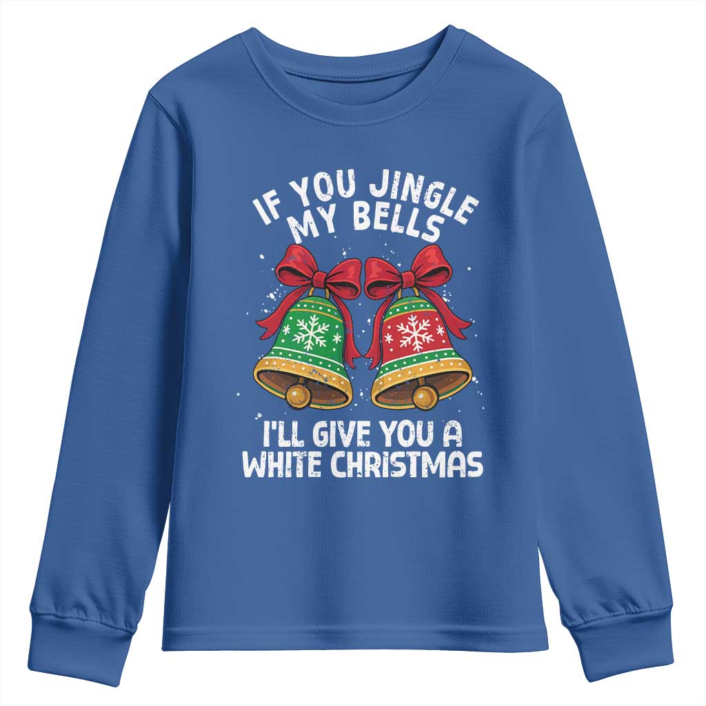 Jingle Bell Christmas Youth Sweatshirt Funny Naughty White Elephant Gag Gift Exchange - Wonder Print Shop