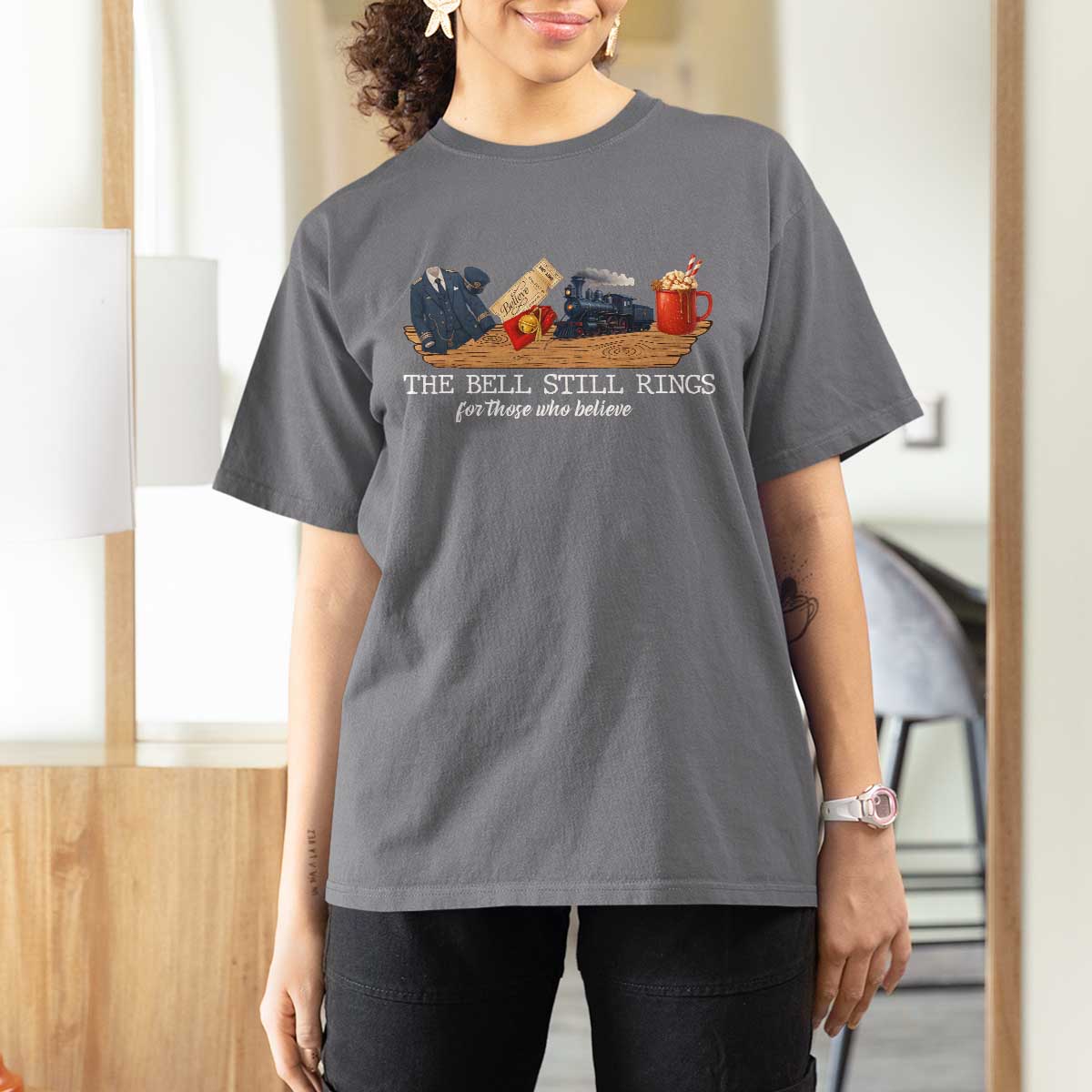 Believe Polar Express T Shirt For Women The Bell Still Rings For Those Who Still Truly Believe - Wonder Print Shop