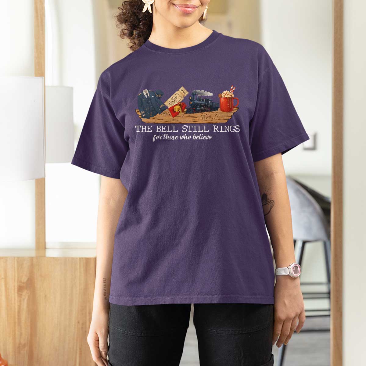 Believe Polar Express T Shirt For Women The Bell Still Rings For Those Who Still Truly Believe - Wonder Print Shop