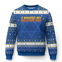 I Shaved My Balls For This Hanukkah Ugly Sweater Funny Rude Meme Exchange Gag Gift - Wonder Print Shop