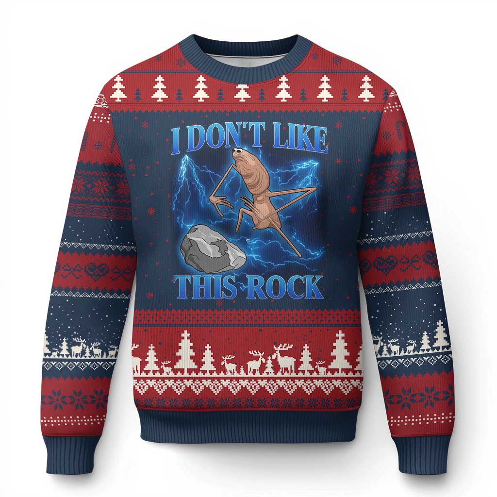 Marcus The Worm Meme Ugly Christmas Sweater I Don't Like This Rock Bootleg - Wonder Print Shop