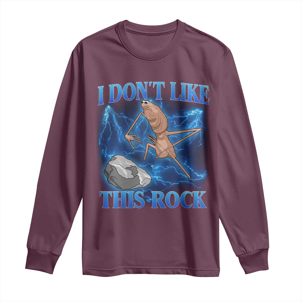 Marcus The Worm Meme Long Sleeve Shirt I Don't Like This Rock Bootleg - Wonder Print Shop