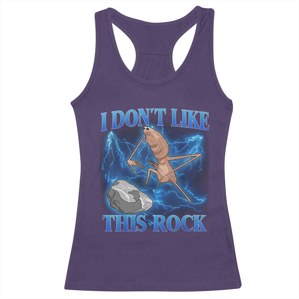 Marcus The Worm Meme Racerback Tank Top I Don't Like This Rock Bootleg - Wonder Print Shop