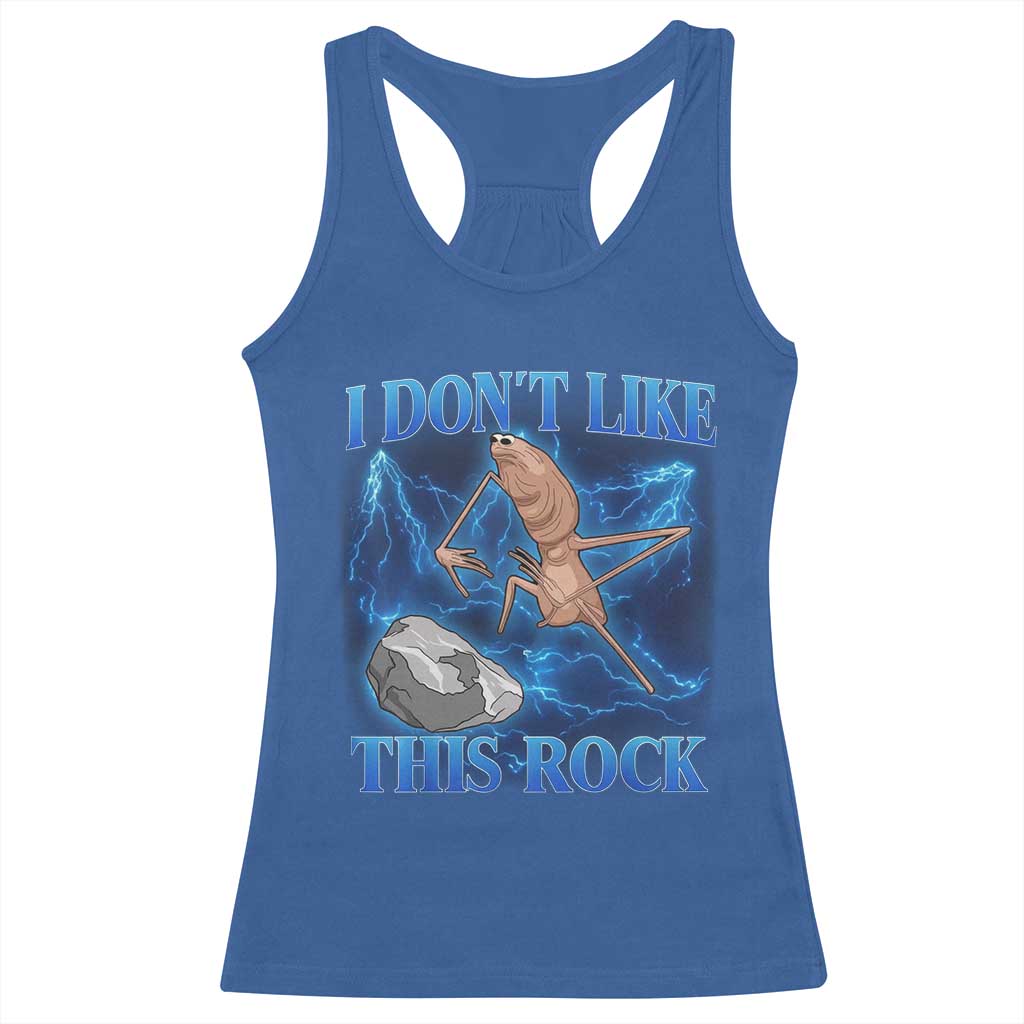 Marcus The Worm Meme Racerback Tank Top I Don't Like This Rock Bootleg - Wonder Print Shop