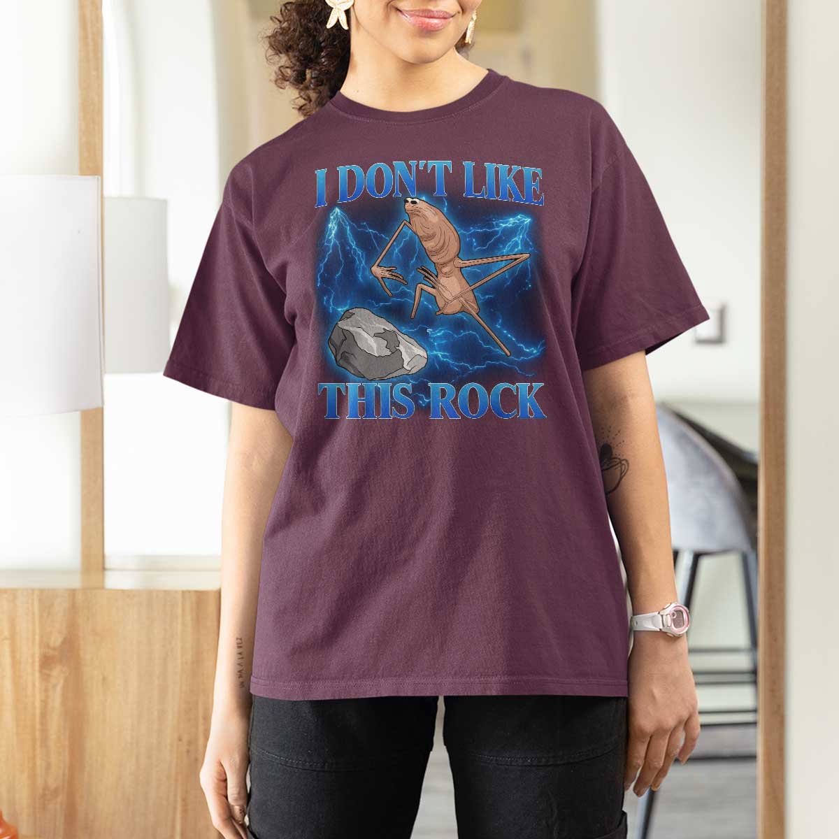 Marcus The Worm Meme T Shirt For Women I Don't Like This Rock Bootleg - Wonder Print Shop