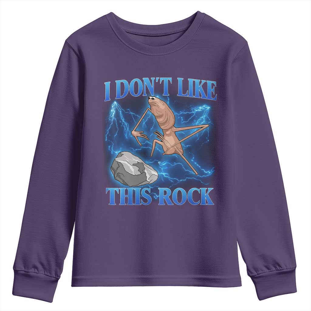 Marcus The Worm Meme Youth Sweatshirt I Don't Like This Rock Bootleg - Wonder Print Shop