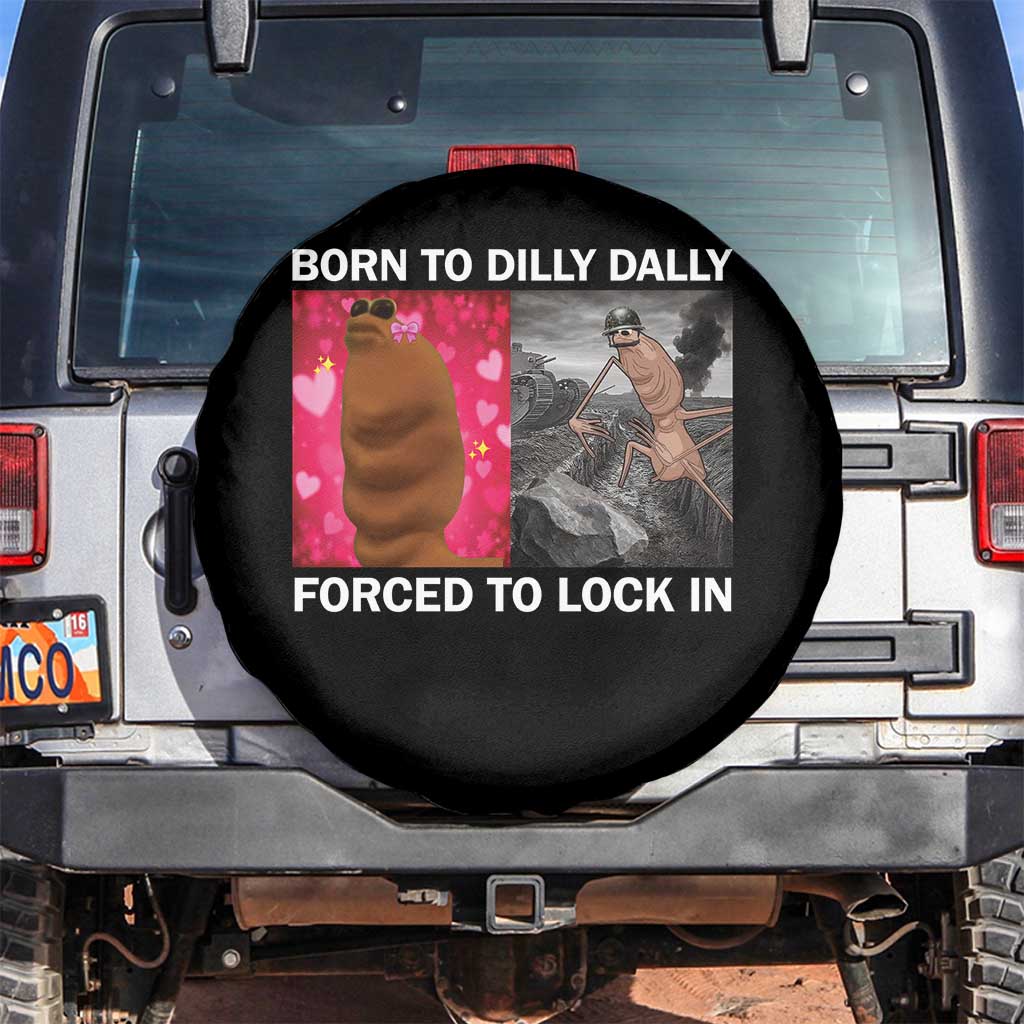 Marcus The Worm Meme Spare Tire Cover Born To Dilly Dally Forced To Lock In Funny Cute Brainrot - Wonder Print Shop
