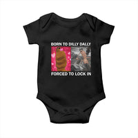 Marcus The Worm Meme Baby Onesie Born To Dilly Dally Forced To Lock In Funny Cute Brainrot - Wonder Print Shop