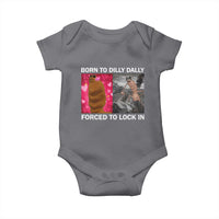 Marcus The Worm Meme Baby Onesie Born To Dilly Dally Forced To Lock In Funny Cute Brainrot - Wonder Print Shop