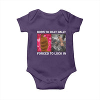 Marcus The Worm Meme Baby Onesie Born To Dilly Dally Forced To Lock In Funny Cute Brainrot - Wonder Print Shop