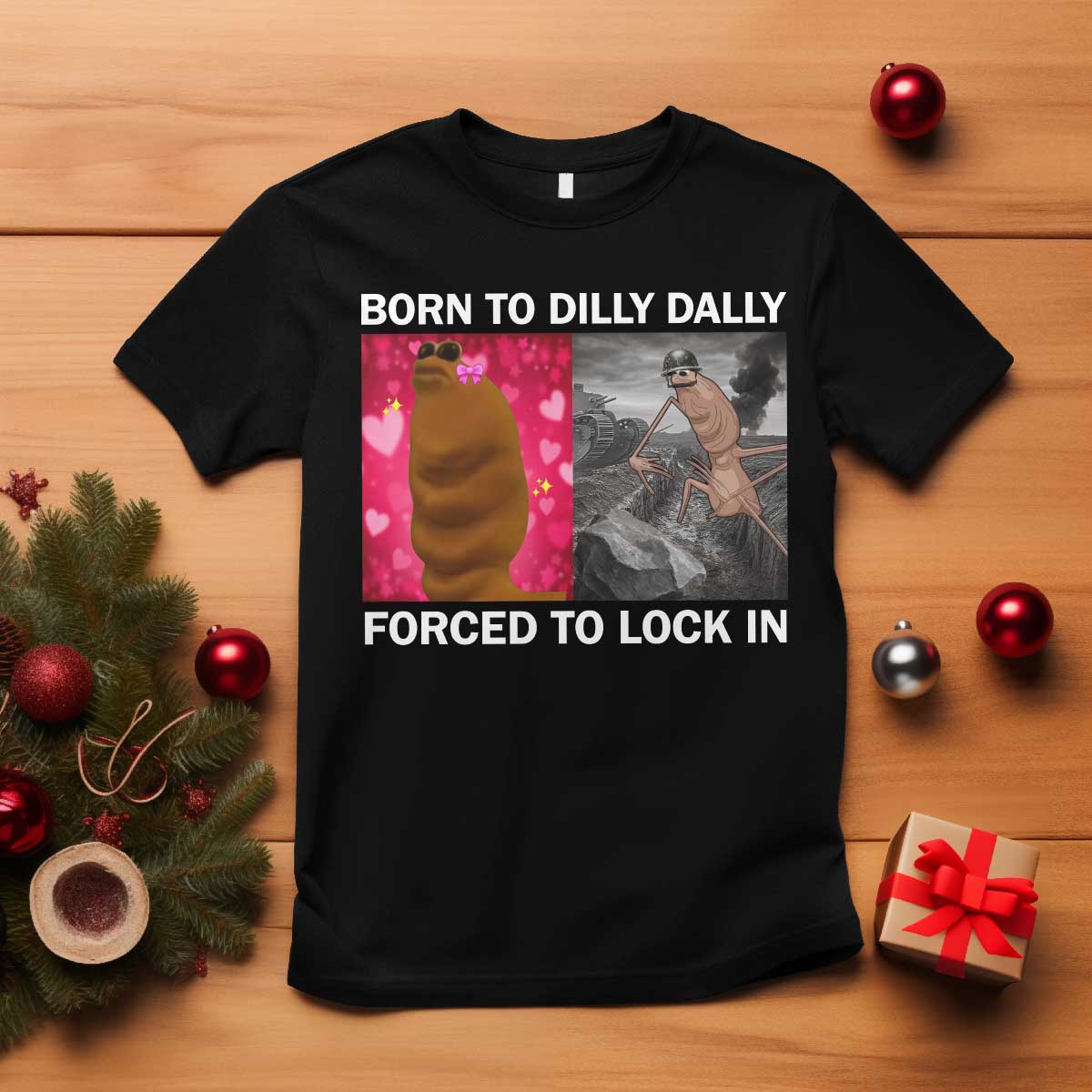 Marcus The Worm Meme T Shirt Born To Dilly Dally Forced To Lock In Funny Cute Brainrot - Wonder Print Shop