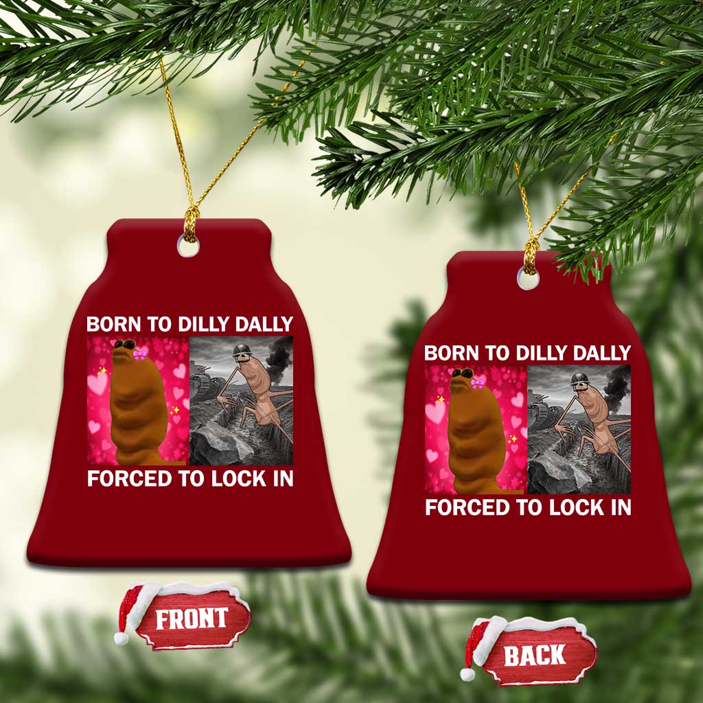 Marcus The Worm Meme Ceramic Ornament Born To Dilly Dally Forced To Lock In Funny Cute Brainrot - Wonder Print Shop