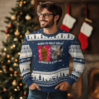 Marcus The Worm Meme Ugly Christmas Sweater Born To Dilly Dally Forced To Lock In Funny Cute Brainrot - Wonder Print Shop
