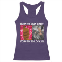 Marcus The Worm Meme Racerback Tank Top Born To Dilly Dally Forced To Lock In Funny Cute Brainrot - Wonder Print Shop