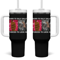 Marcus The Worm Meme Tumbler With Handle Born To Dilly Dally Forced To Lock In Funny Cute Brainrot - Wonder Print Shop