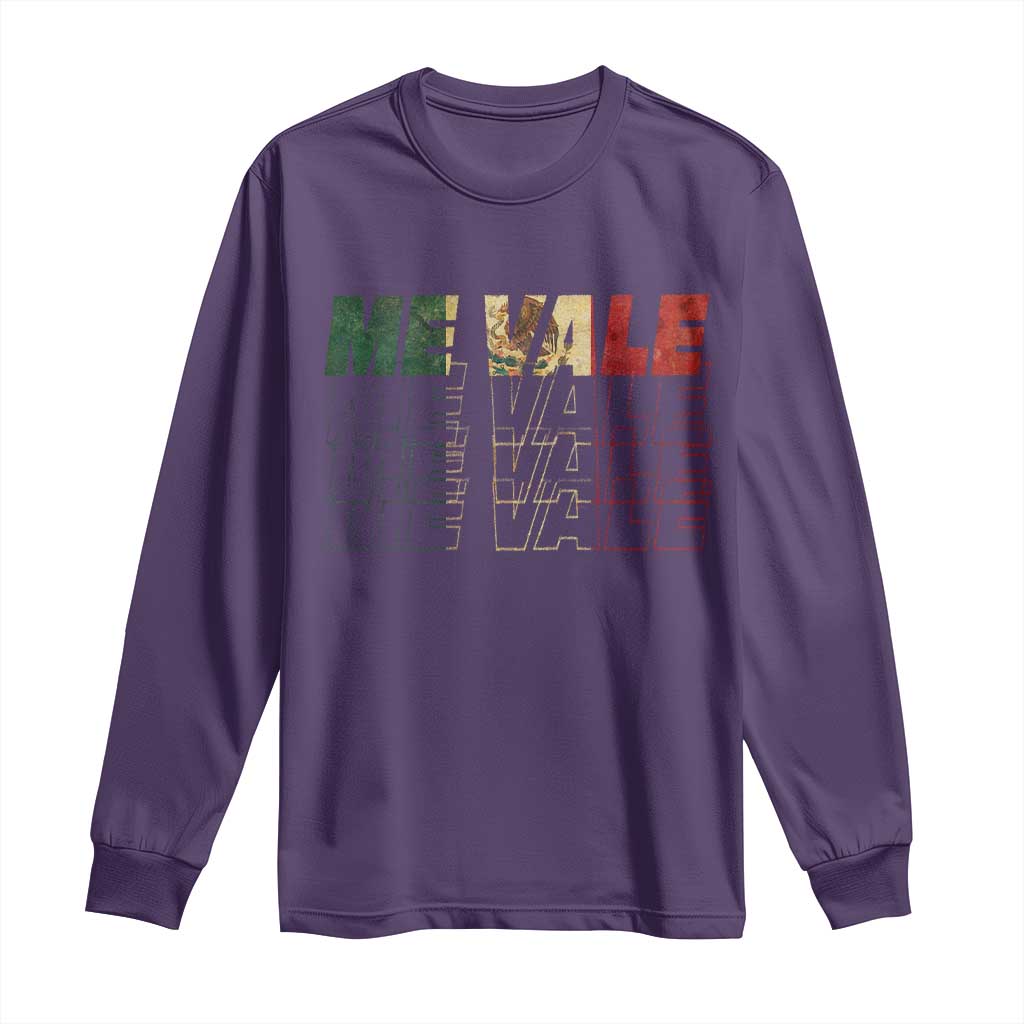 Me Vale Mexican Flag Long Sleeve Shirt Sarcastic Saying Latino Spanish Slang