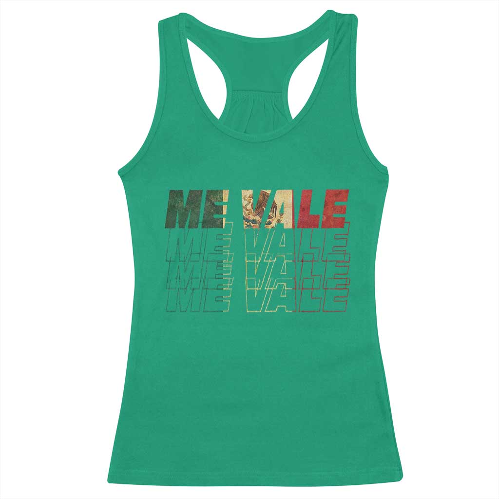 Me Vale Mexican Flag Racerback Tank Top Sarcastic Saying Latino Spanish Slang