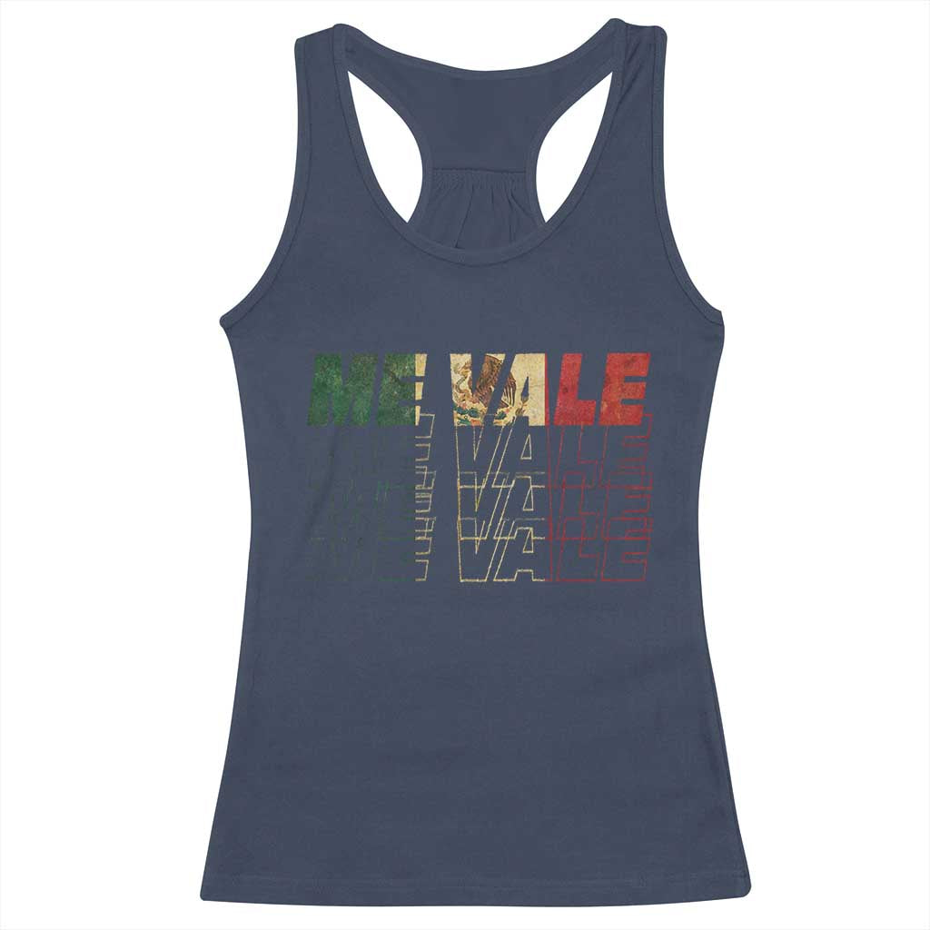 Me Vale Mexican Flag Racerback Tank Top Sarcastic Saying Latino Spanish Slang