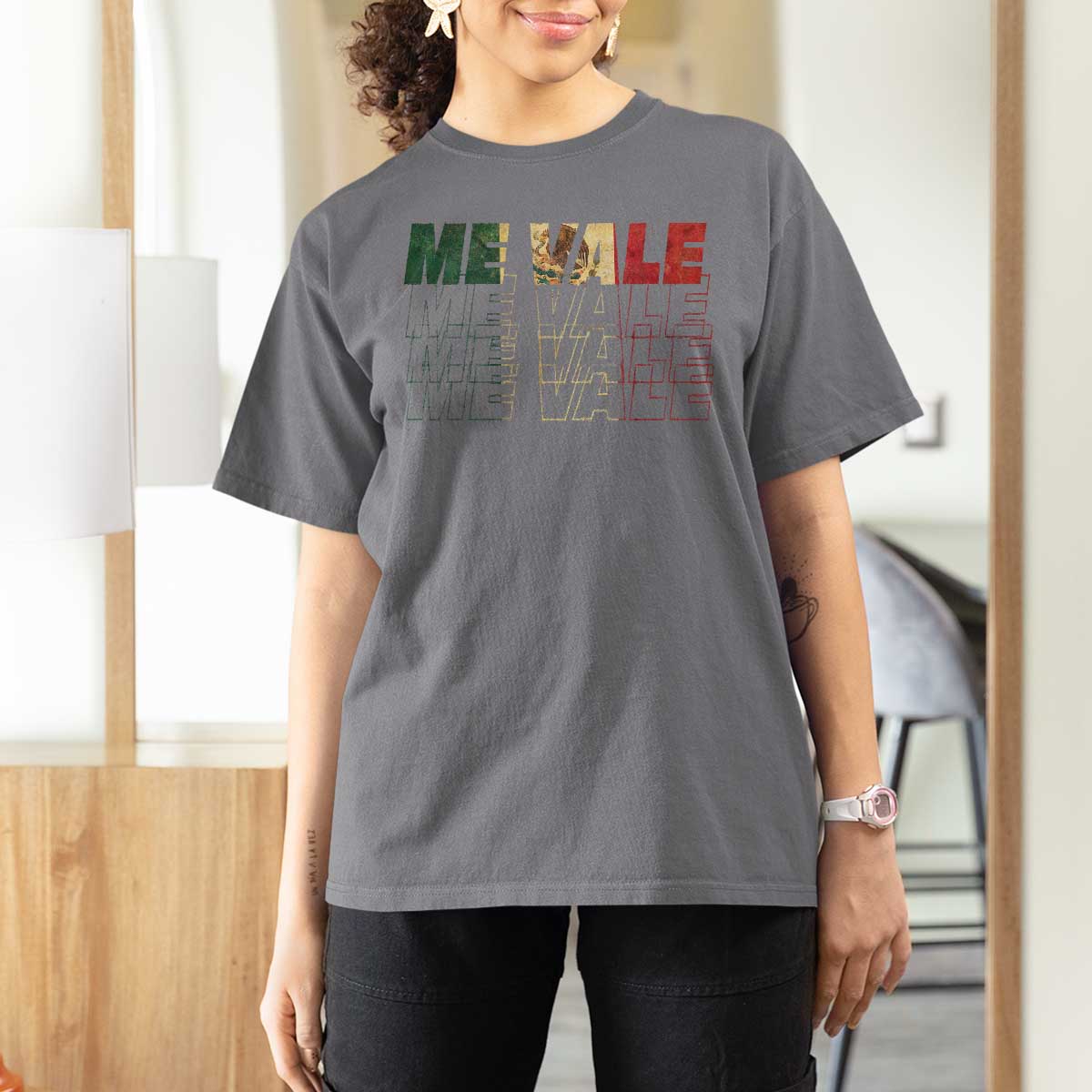 Me Vale Mexican Flag T Shirt For Women Sarcastic Saying Latino Spanish Slang