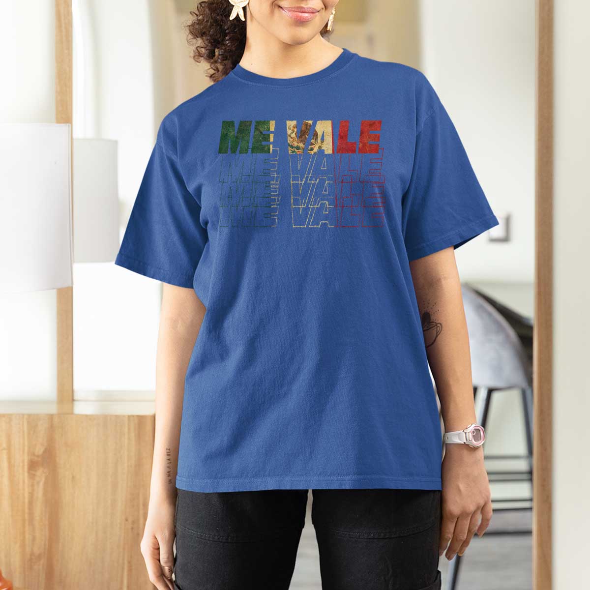 Me Vale Mexican Flag T Shirt For Women Sarcastic Saying Latino Spanish Slang