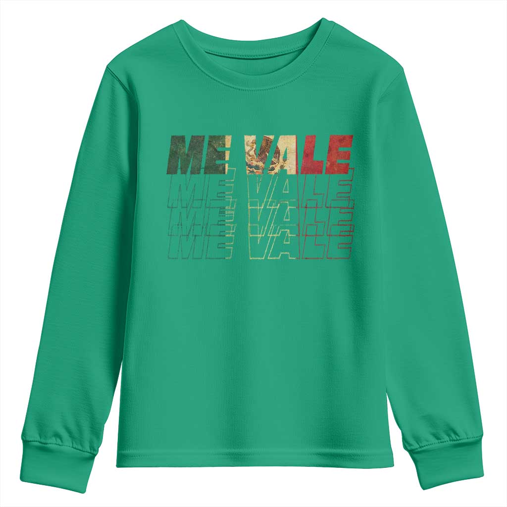 Me Vale Mexican Flag Youth Sweatshirt Sarcastic Saying Latino Spanish Slang
