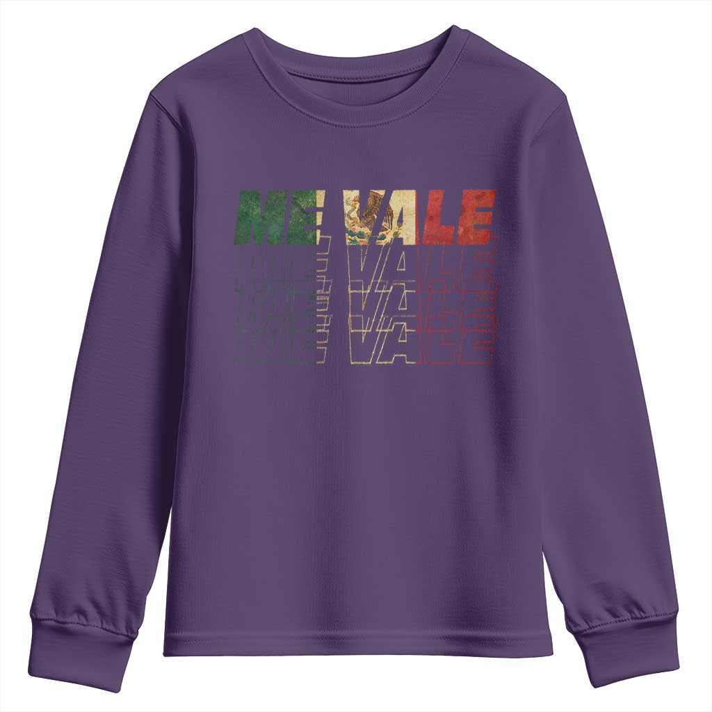 Me Vale Mexican Flag Youth Sweatshirt Sarcastic Saying Latino Spanish Slang