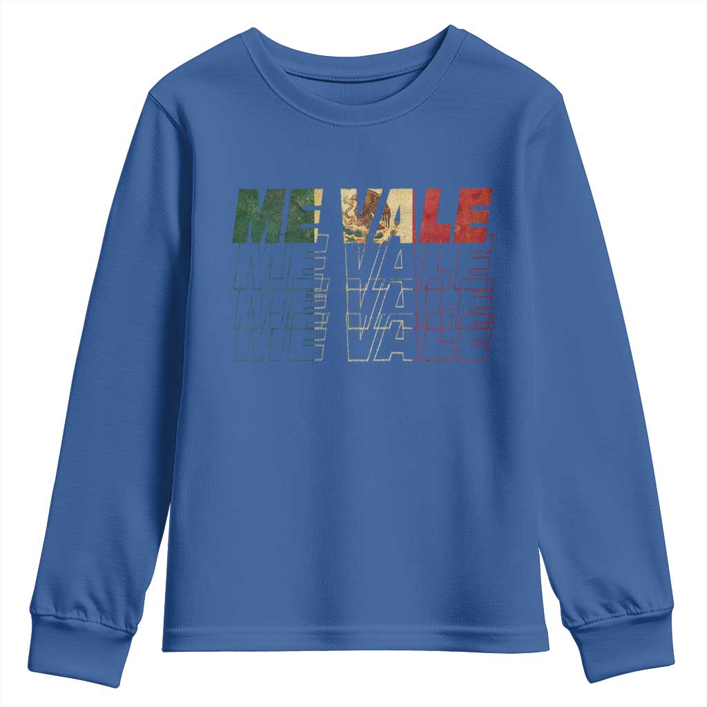 Me Vale Mexican Flag Youth Sweatshirt Sarcastic Saying Latino Spanish Slang