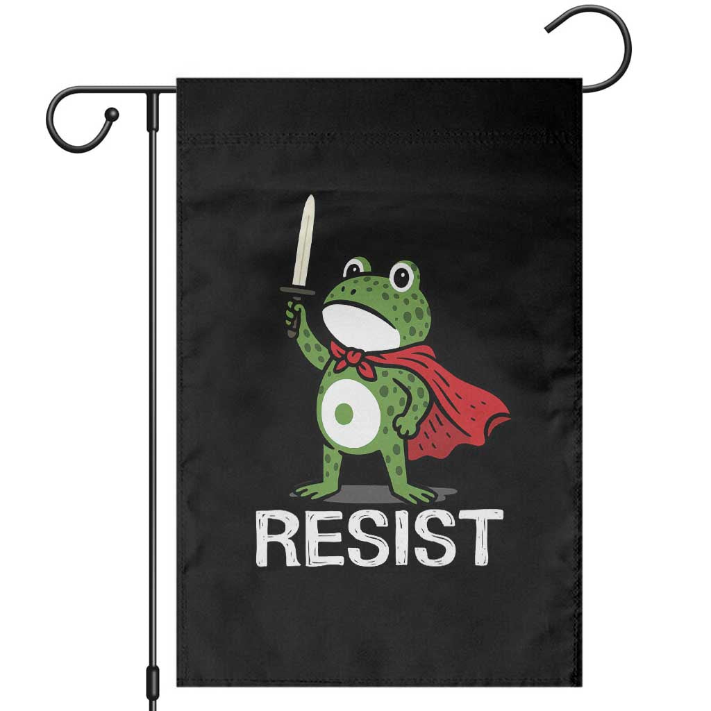 Resist Frog With Sword Garden Flag No Kings Portland Protest - Wonder Print Shop