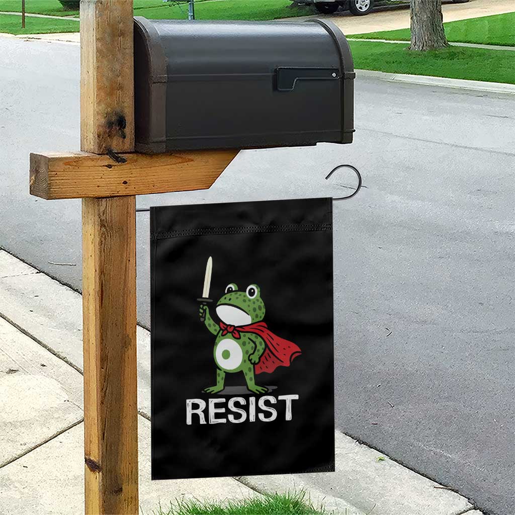 Resist Frog With Sword Garden Flag No Kings Portland Protest - Wonder Print Shop