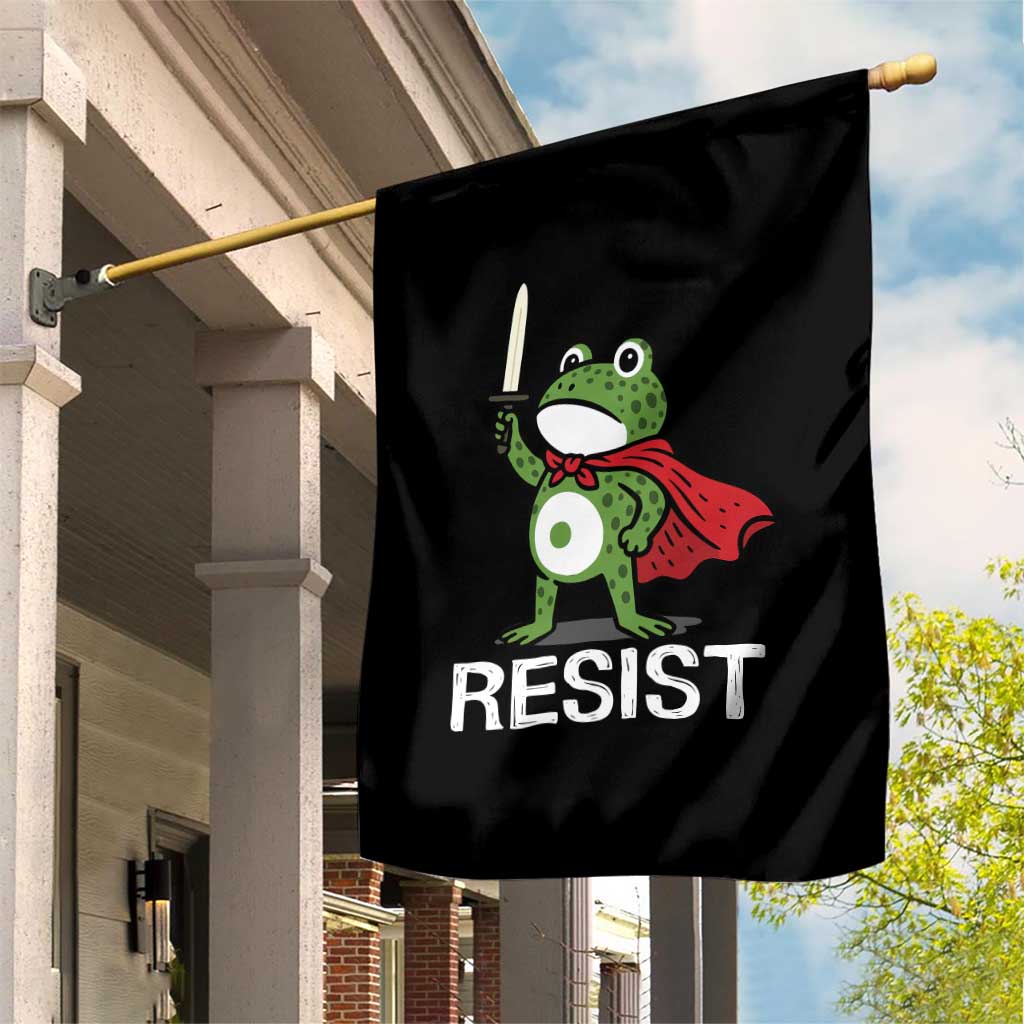 Resist Frog With Sword Garden Flag No Kings Portland Protest - Wonder Print Shop