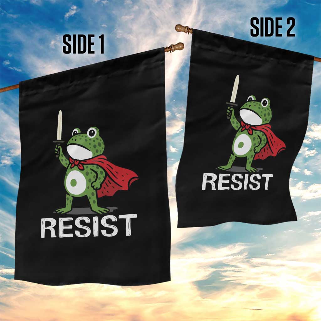 Resist Frog With Sword Garden Flag No Kings Portland Protest - Wonder Print Shop
