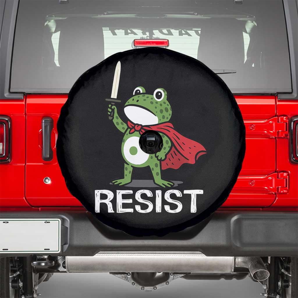 Resist Frog With Sword Spare Tire Cover No Kings Portland Protest - Wonder Print Shop