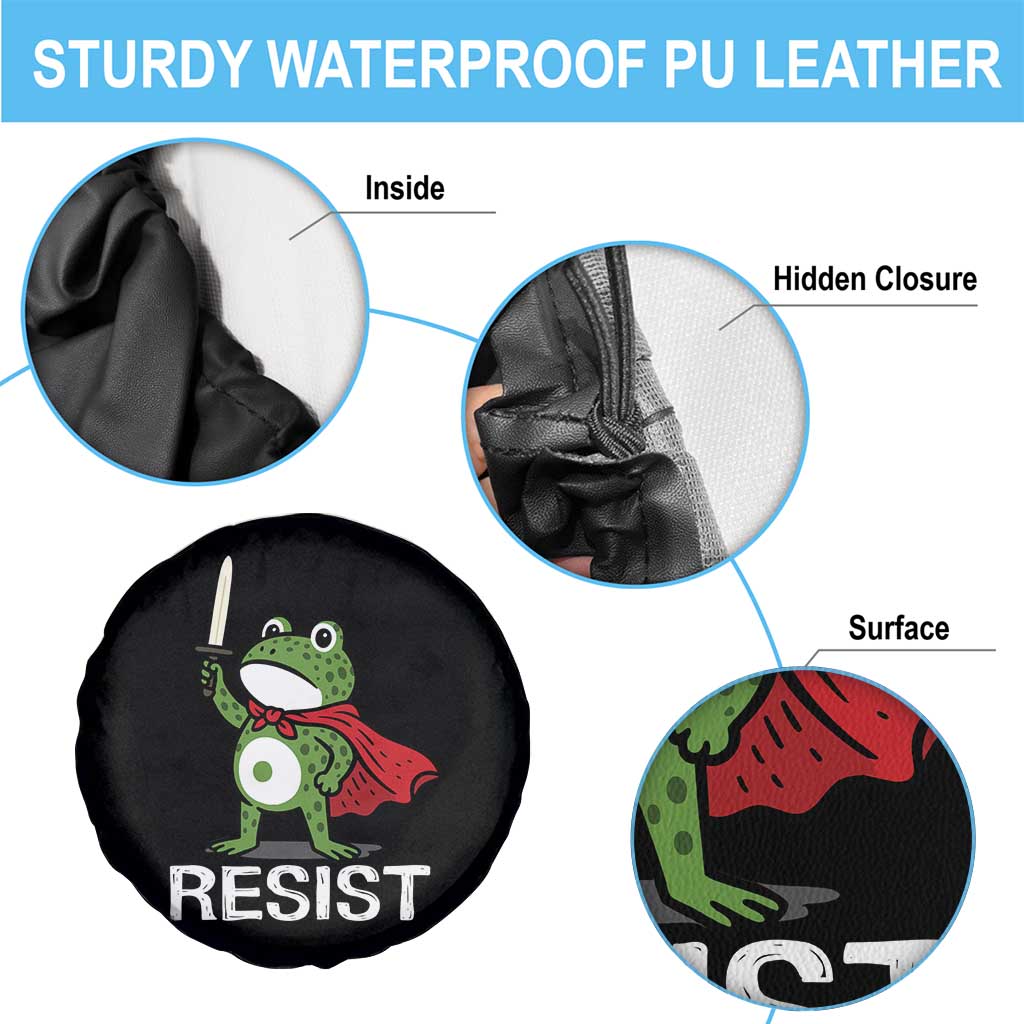 Resist Frog With Sword Spare Tire Cover No Kings Portland Protest - Wonder Print Shop