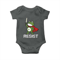 Resist Frog With Sword Baby Onesie No Kings Portland Protest - Wonder Print Shop