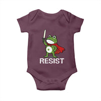 Resist Frog With Sword Baby Onesie No Kings Portland Protest - Wonder Print Shop