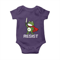 Resist Frog With Sword Baby Onesie No Kings Portland Protest - Wonder Print Shop