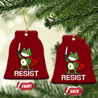 Resist Frog With Sword Ceramic Ornament No Kings Portland Protest - Wonder Print Shop