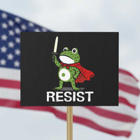 Resist Frog With Sword Protest Sign No Kings Portland Protest - Wonder Print Shop