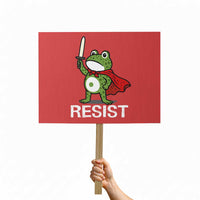 Resist Frog With Sword Protest Sign No Kings Portland Protest - Wonder Print Shop