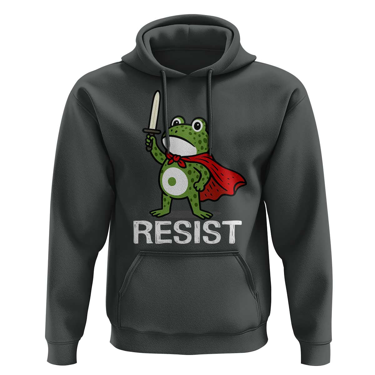 Resist Frog With Sword Hoodie No Kings Portland Protest - Wonder Print Shop