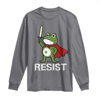 Resist Frog With Sword Long Sleeve Shirt No Kings Portland Protest - Wonder Print Shop