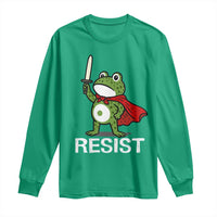 Resist Frog With Sword Long Sleeve Shirt No Kings Portland Protest - Wonder Print Shop