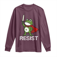 Resist Frog With Sword Long Sleeve Shirt No Kings Portland Protest - Wonder Print Shop