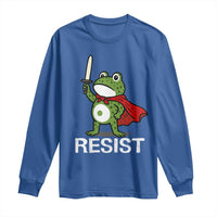 Resist Frog With Sword Long Sleeve Shirt No Kings Portland Protest - Wonder Print Shop