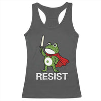 Resist Frog With Sword Racerback Tank Top No Kings Portland Protest - Wonder Print Shop
