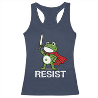 Resist Frog With Sword Racerback Tank Top No Kings Portland Protest - Wonder Print Shop